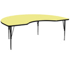 Flash Furniture – Table d’activités haricot, 48 x 72 po, surface thermofusionnée, pattes préscolaires réglables, jaune-Stratifié jaune