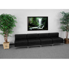 Flash Furniture – Ensemble de sièges Hercules Imagination avec 4 fauteuils de centre, noir-Sans accoudoirs