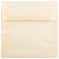 JAM Paper Enveloppes translucides, 5,5 x 5,5 po, ocre printanier, 250/paquet-Enveloppes en papier translucide ocre printanier