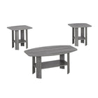 Monarch Specialties - 7925P Ens De Tables - 3Pcs/Gris-Table basse : 22 haut. x 16 larg. x 36 prof. (po) Table d'appoint : 20 haut. x 20 larg. x 20 prof. (po)
