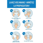 Autocollant Mark Maker Français Vinyle adhésif repositionnable pour vitre - Lavez Vos Mains! Arretez La Diffusion!-Autocollant autocollant français face adhésive
