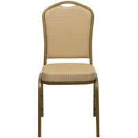 Chaise banquet empilable HERCULES à dossier couronne, siège de 2,5 po, doré, tissu beige, 4/bte (FDC01AGH20124E)-Chaise de banquet multi-usages