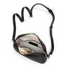 Bugatti - Femme Opera Sac bandouliere, Noir-Sac bandouliere epure en cuir vegetalien