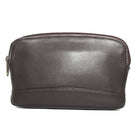 Designer Ashlin  Cosmétique compact Millie avec fermeture éclair sur le dessus  Cuir de vachette Toscane  Brun foncé-Tendance et élégant pour n'importe quel but.