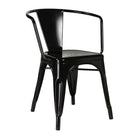 Nicer Furniture - fauteuil empilable industriel de style Tolix A - noir - paquet de 4-Fauteuil intérieur/extérieur