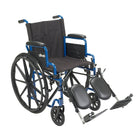 Drive Medical – Fauteuil roulant bleu avec bras rabattables vers l'arrière, siège de 18 po, repose-jambes élévateurs-Bleu, acier