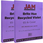 JAM Paper Papier cartonné Brite Hue recyclé, lisse, 8 1/2 x 11 po, 100 feuilles/paquet-Violet