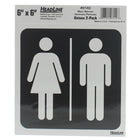 Headline Sign - Autocollants Homme/Femme - 6 po H x 6 po L - Noir/Gris - Paquet de 2-À accrocher sur les portes de toilettes unisexes ou à côte.