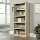 Sauder - Bibliothèque de rangement à 5 tablettes, 423033, fini chataîgnier blanchi-Deux tablettes réglables et deux fixes