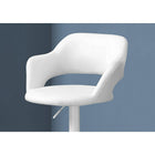 Monarch Specialties - 2382 Tabouret De Bar - Blanc/Metal Blanc Hydraulique-Siège rembourré en similicuir super doux avec une finition blanche