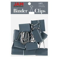 JAM Paper – Pinces relieuses, taille grande, 41 mm, gris, 12/paquet (340BCgy)-Pince relieuse de 41 mm