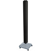Azar Displays – Présentoir standard à panneaux perforés emboîtables, type tour, 60 x 4 x 4 (po), noir (700226-BLK)-Pivote sur une base carrée à roulettes