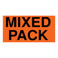 SPC - Étiquette Adhésive "Mixed Pack" - 2 po x 4 po - Noir Sur Rouge Fluorescent - Paquet de 500-Étiquette adhésive "Mix Pack"