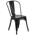 Nicer Furniture - chaise de salle à manger latérale industrielle empilable de style Tolix - noir - 2 pièces -Patins non marquants