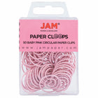 JAM PAPER - Trombones Circulaires Colores, Rose Bebe, 2 Paquets de 50-Couleur : Rose clair bebe / rose tendre
