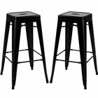 Plata Decor - Tolix 30"H Tabouret - Noir - paquet de 2-Tabouret de comptoir