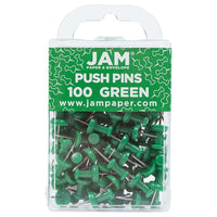 JAM Paper – Punaises, vert, 100/paquet (2242954)-Punaises en plastique standard