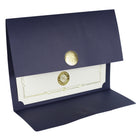 St. James - Porte-certificats/porte-documents - Sceau d'or avec ruban rouge - bleu marine - paquet de 5-Insertion facile de documents de format lettre (8-1/2 x 11 po) dans les fentes d'angle découpées à la forme