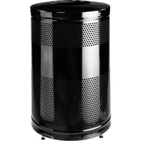 Rubbermaid – Contenant à déchets pour extérieur, série Classic, acier, 51 gal, 24,5 diam. x 35,5 haut. (po), noir (FGS55ETBKPL)-Capacité : 51 gallons américains