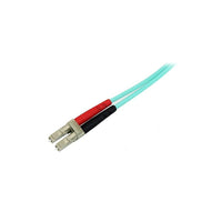 StarTech  Câble de raccordement à fibre optique turquoise duplex LSZH 50/125 multimode LC vers LC, 10 m, 10 Go-Convient aux installations aux codes de construction restrictifs, cote LSZH