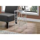 Monarch Specialties - 3158 Table D'Appoint - 30 po H/Metal Argent Avec Verre Trempe-Assemblage requis