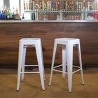 Plata Decor - Tolix 30"H Tabouret - Blanc - paquet de 2-Tabouret sans dossier