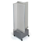 Azar Displays – Présentoir de plancher rotatif à panneaux perforés, 54 x 13,5 po, blanc (700445-WHT)-En plastique blanc