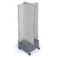 Azar Displays – Présentoir de plancher rotatif à panneaux perforés, 54 x 13,5 po, blanc (700445-WHT)-En plastique blanc