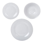 CTG – Ensemble de vaisselle classique 12 pièces, blanc-Convient au lave vaisselle et au four micro-ondes
