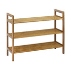 Oceanstar – Support à chaussures à 3 niveaux, bambou, naturel (3SR1651)-Dimensions : 23,5 x 27 x 10,7