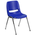 Flash Furniture – Chaise coquille empilable et ergonomique Hercules avec cadre chromé, siège de 16 pouces, bleu marine-Capacité de poids de 661 lb