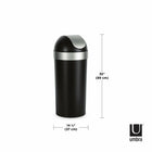 Umbra - Poubelle Venaturali, noir et nickel-Durable et facile à entretenir : Venti est fabrique en polypropylene durable, stable et facile à entretenir ; il suffit de l'essuyer avec un chiffon humide