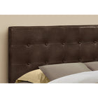 Monarch Specialties - 6000Q Lit Queen Tete De Lit Simili - Cuir Brun-Fabriqué avec un cadre en bois pour la durabilité et la stabilité