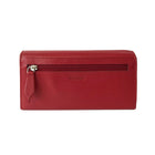 Club Rochelier -  Pochette pour femme avec chéquier et gousset - Rouge-Fermeture à rabat avant avec bouton-pression