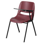 Flash Furniture – Chaise coquille ergonomique avec tablette rabattable à gauche, bourgogne (RUTEO1BYLTAB)-Bureau de taille compacte