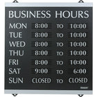 Headline Sign - Affiche série Century « HEURES OUVRABLES », 14 po x 13 po, anglais-Style contemporain, construction durable en plastique  
