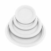 Globe Commercial Products - 6 po Fibre Bagasse Plaque de compostable - 1000 pack-Bagasse blanche (100% fibre de canne à sucre)
