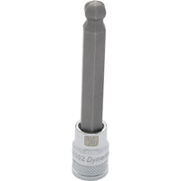 Dynamic Tools – Douille à bout sphérique long, à prise de 3/8 po, tête hexagonale SAE, 1/8 po, fini chromé-Taille : 1/8 po