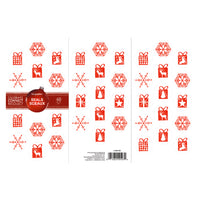 Geographics - Festif Sceaux, Feuille Rouge Sceaux, 1.25po, paquet de 40-Sceaux de Noël adhésifs