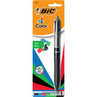 BIC - Stylo à bille Grip 4-Color rétractable - 1,0 mm-Les boutons poussoirs correspondent à la couleur de l’encre