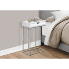Monarch Specialties - 3774 Table D'Appoint - 25 po H/Blanc/Metal Argent-Assemblage requis: des instructions illustrees et tout le materiel sont fournis pour plus de commodite (des outils supplementaires peuvent être necessaires)