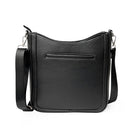 Nicci - Sac à bandoulière zippé de taille moyenne avec sangle web - Noir-Entrée zippée sur le dessus