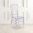 Flash Furniture Chaise empilable cristal glacé de Flash Elegance avec dossier design du créateur-Haute résistance aux chocs