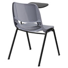 Flash Furniture – Chaise coquille ergonomique avec tablette rabattable à gauche, gris (RUTEO1GYLTAB)-Conception à dossier et siège en plastique gris aux contours ergonomiques