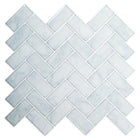 CTG Brands Herringbone Wall Tile, 10" x 10", White Marble, 6 Pack-Ensemble : livré dans une boîte de 6 feuillets de carreaux muraux de qualité supérieure, adaptés aux surfaces lisses et propres