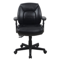 Staples – Fauteuil fonctionnel Kendros, noir-Siège et accoudoirs en cuir reconstitué