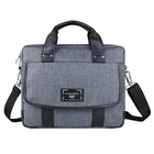 Sacoche pour Ordinateur Portable 11-12", Sac à Bandoulière, Sac de Travail/Voyage/Affaires, Matière Déperlante - Grise-La poignée à bouton permet une prise confortable et de sécuriser vos articles