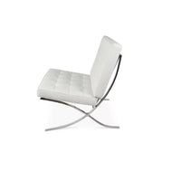 Plata Import – Chaise Cross Barcelona, cuir blanc à l’avant, noir (LS-5010-W)-Chaise longue