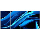 Designart – Art abstrait imprimé sur toile, bleu liquide, 4 panneaux (PT3018-271)-Impression