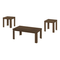 Monarch Specialties - 7862P Ens De Tables - 3Pcs/Noyer Fonce-Ensemble de trois table avec deux tables d'appoint et une table a cafe